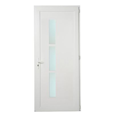 Porte d'entrée Manhattan pvc gris poussant gauche 215 X 90 cm CLOSY