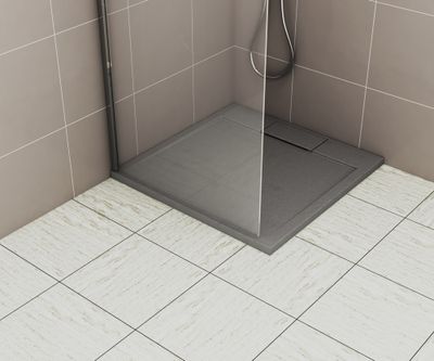 Receveur de douche 90x90 cm résine gris mat Island - OCEA