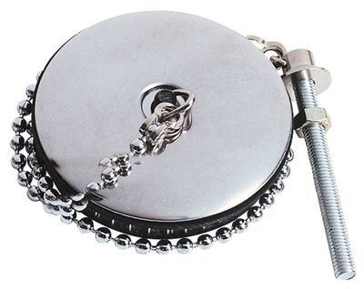 Bouchon pour évier Ø57 mm avec enjoliveur chaînette en laiton chromé - WIRQUIN