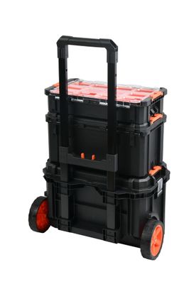 Servante de chantier coffre avec 3 modules empilables TACTIX