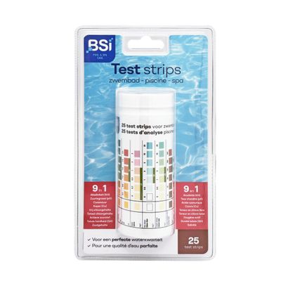 Bandelettes de test piscine 9 en 1 - 25 pièces BSI