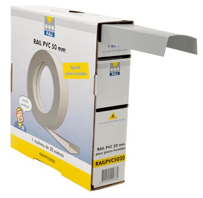 Rail PVC pour pied de cloison 50mm - L.20 m - PAI