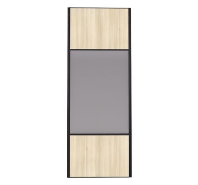 Porte de placard Miroir et Acacia Crème Profil noir H 248,5 x L 62,2 cm YNGENIO
