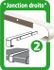 Profil de jonction droit aluminium bords arrondis L 670 x H 38 mm SPTD