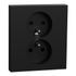 Double prise 2 pôles + terre sur boîte encastrement simple Odace 2025 noir - SCHNEIDER ELECTRIC