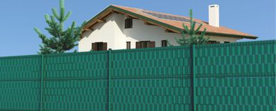 Lamelles souples d'occultation horizontale L.2,50 x H.1,42/1,52 m vert FERRO BULLONI