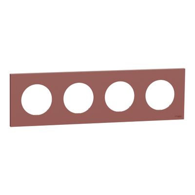 Plaque de finition 4 postes Odace 2025 rose grenat - SCHNEIDER ELECTRIC