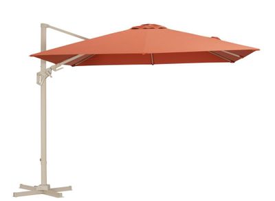 Parasol déporté 3x3 m inclinable et orientable sienne mât crème PROLOISIRS
