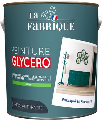 Peinture glycero Gris Anthracite satin 2,5 L - LA FABRIQUE