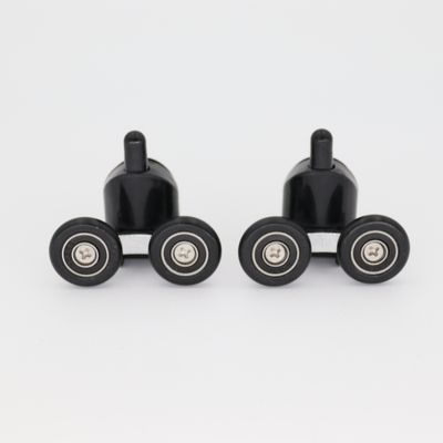 Roulettes double corps noires pour portes de douche diamètre 23mm - AURLANE