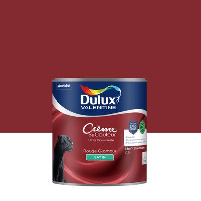 Peinture crème de couleur Rouge Glamour satin 0,5L - DULUX VALENTINE