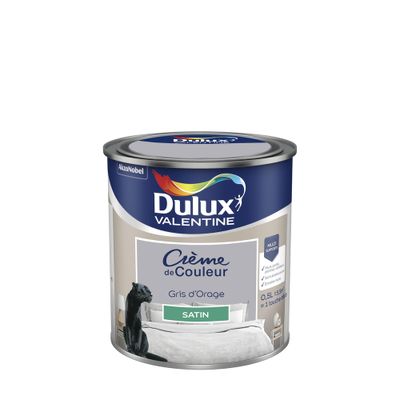 Peinture crème de couleur Gris d'Orage Satin 0,5 L - DULUX VALENTINE