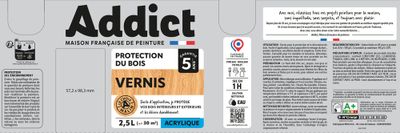 Vernis bois brillant incolore 0,75 L - ADDICT