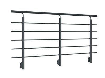 Garde-corps New Rondo - Aluminium thermolaqué RAL 7016 - L 2,50 m - Pose latérale - SOGEM