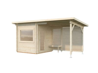 Sauna extérieur Palmako Sanna 5 places 4,1m² avec pergola - 14,4m² - PALMAKO