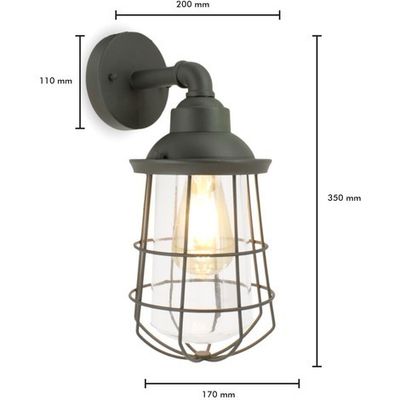 Applique extérieur E27 London anthracite IP44 7W 800 lumens  blanc chaud - ARLUX