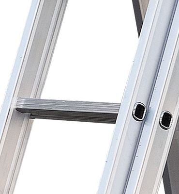 Echelle transformable 3 plans 3 x 8 échelons 4,80 / 5,70 m Premium avec base évasée aluminium - HAILO