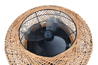 Ventilateur de plafond Design naturel 4xE27 + télécommande Ø50cm - Lillesand REALITY