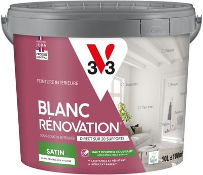 Peinture de rénovation multi-supports 2 en 1 blanc satin 10 l - V33