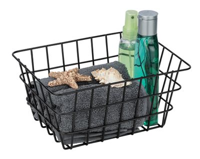 Corbeille salle de bain VIANA métal noir WENKO