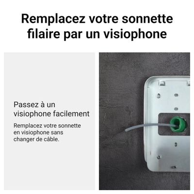 Visiophone écran 7 pouces noir effet miroir avec platine - Easykit Plus LEGRAND