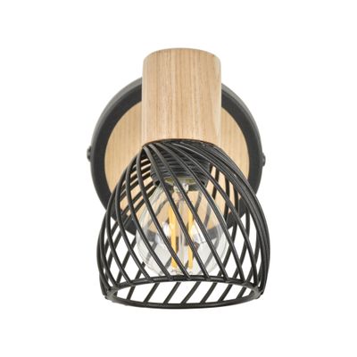 Spot E14 Kento noir et bois 25W - COREP