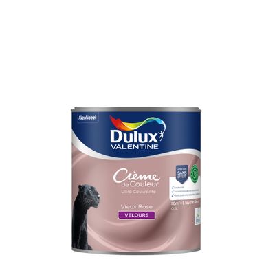 Peinture crème de couleur Vieux Rose velours 0,5L - DULUX VALENTINE