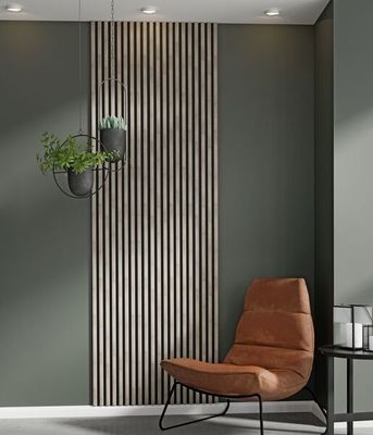 Panneau décoratif Decowall chêne grisé sur fond noir - Lot de 2 - 17 x 300 x 2600 mm - AJ TIMBER