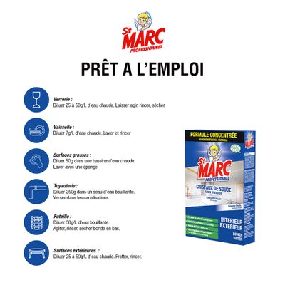 Cristaux de soude Gros travaux 1KG - ST MARC