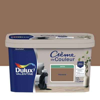 Peinture crème de couleur Havane Satin 2,5 L - DULUX VALENTINE