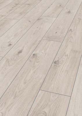 Sol stratifié décor chêne blanc EVEREST ép 12 mm 18,8 x 184,5 cm AC5 paquet de 1,387 m² KRONOTEX