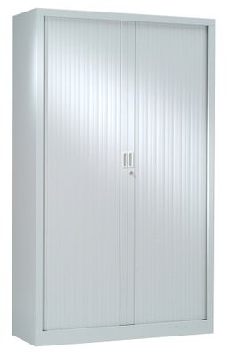 Armoire monobloc avec portes rideaux gris perle 198 x 120 x 43 - SNOR
