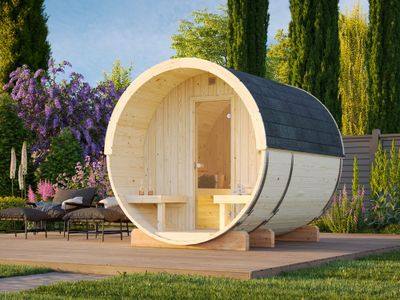 Sauna extérieur rond en bois Palmako Anita 4 places avec poêle - 8,6 m² - PALMAKO
