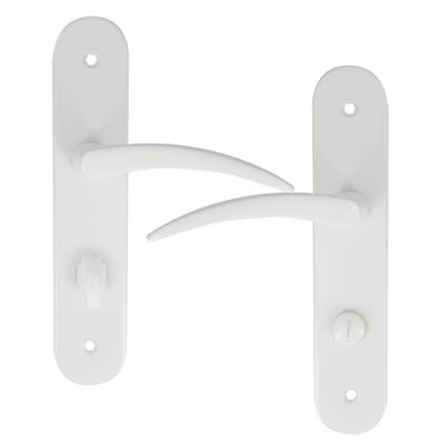 Poignées de porte sur plaques à condamnation Azur laqué blanc LINEA BERTOMANI