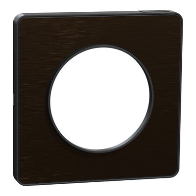 Plaque de finition 1 poste bronze brossé/ anthracite - Odace 2011 Touch SCHNEIDER ELECTRIC