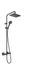 Colonne de douche carrée avec mitigeur thermostatique noire mat Vernis Shape 230 HANSGROHE