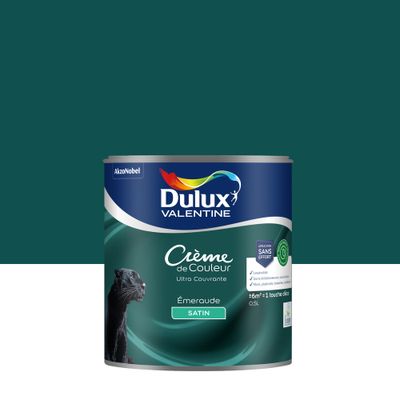 Peinture crème de couleur Emeraude satin 0,5L - DULUX VALENTINE