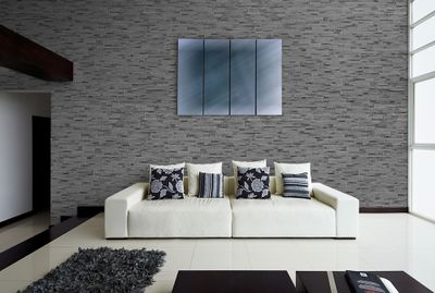 Parement mural intérieur/extérieur gris VISTA 37 x 10 cm paquet de 1 m² MODULO