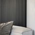 Panneau acoustique mural mdf 3D Latt finition noir matt sur fond noir - 20 x 287 x 1250 mm - AJ TIMBER