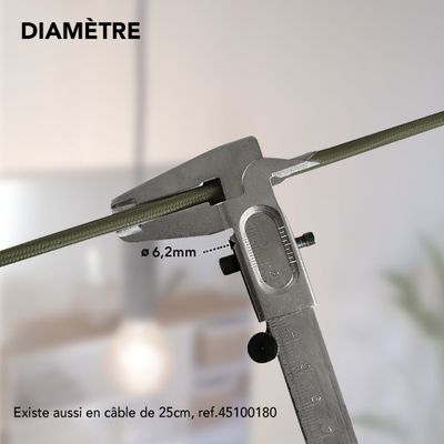 Câble électrique tissu kaki 3m - TIBELEC