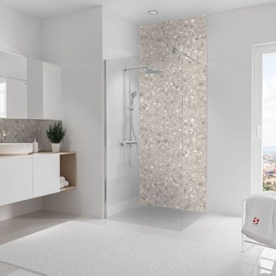 Panneau mural de douche 100x255 cm terrazo greige DécoDesign Softtouch - SCHULTE