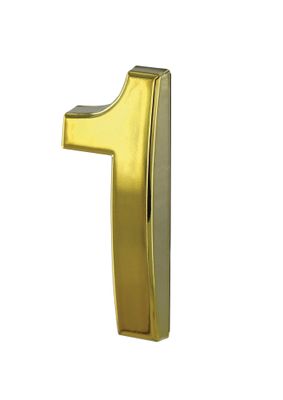 Chiffre 1 adhésif hauteur 50 mm ABS doré THIRARD