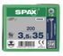 Vis tête fraisée T-star 3,5 x 35 mm par 200 SPAX