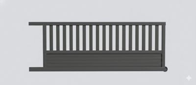 Portail coulissant aluminium JULES l.4,00 x H.1,35 m gris  - PREFALU