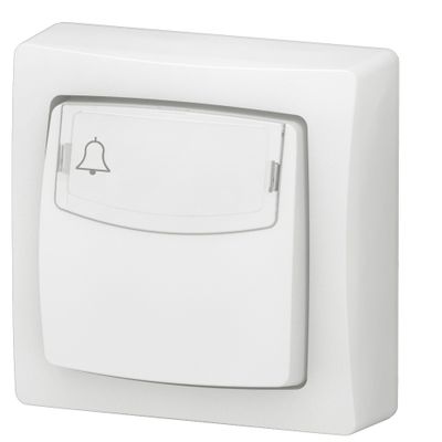 Bouton poussoir avec porte-étiquette en saillie Blanc - Les apparents LEGRAND