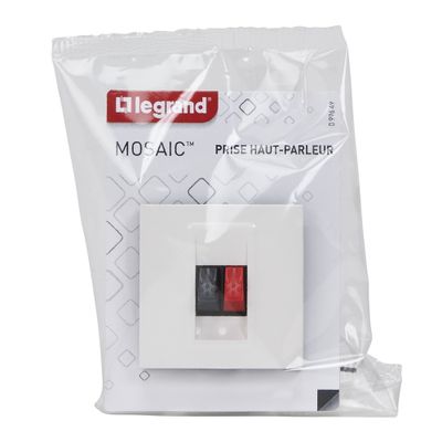 Prise haut-parleur encastrable 2 modules Blanc - Mosaic LEGRAND