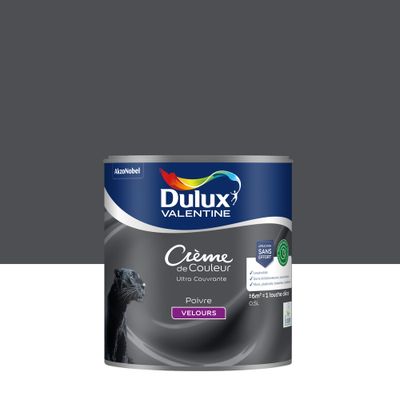 Peinture crème de couleur Poivre velours 0,5L - DULUX VALENTINE