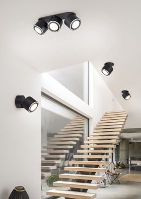 Réglette TAURUS noir LED 3x5W 3x450 lumens blanc chaud - TRIO