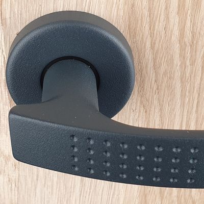 Poignées de porte sur rosaces rondes sans trou Ibiza gris ALPERTEC