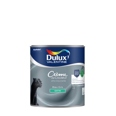Peinture crème de couleur Bleu Gris satin 0,5L - DULUX VALENTINE